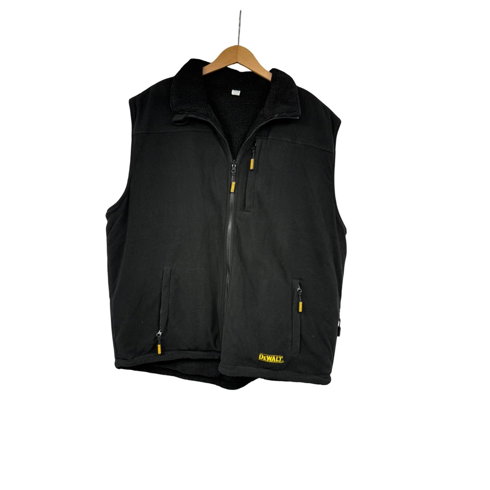 Dewalt Mens Black Fleece Sherpa Lined Heated Work Vest Size 2XL Full Zip